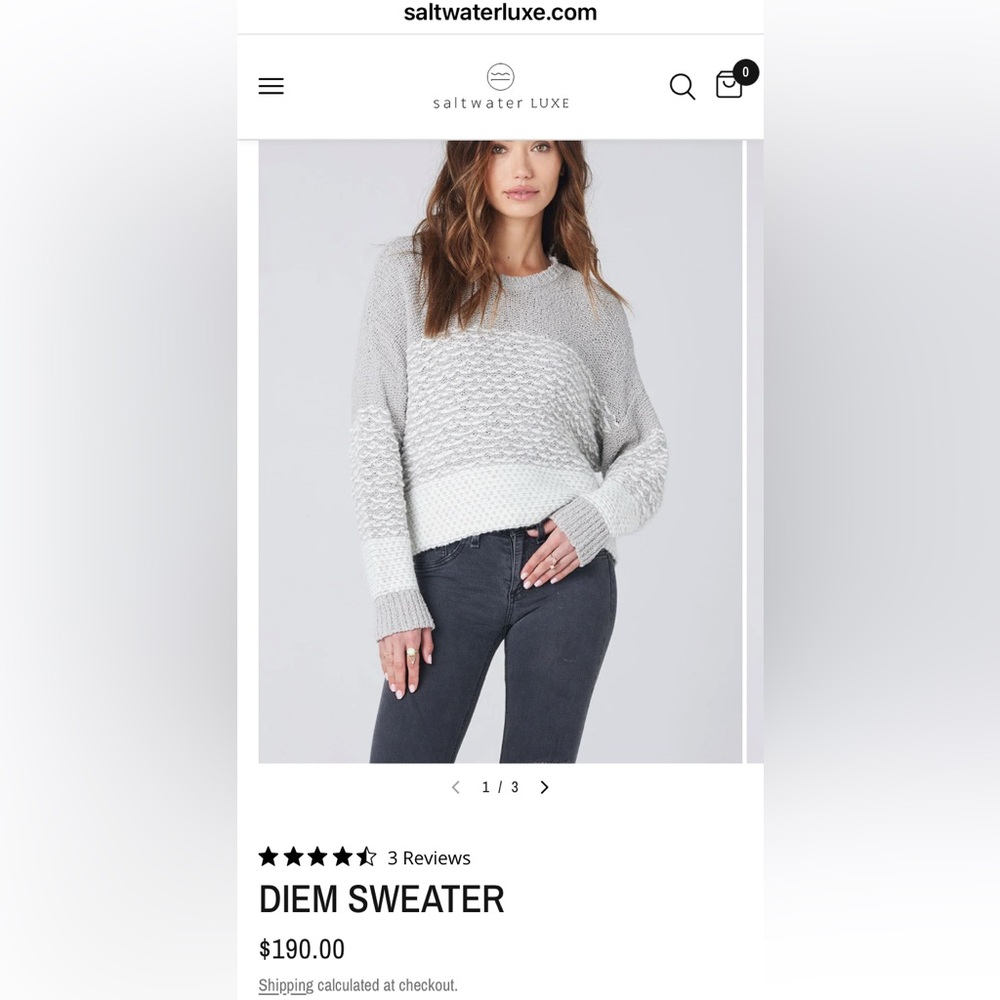 Saltwater Luxe Diem Sweater size M